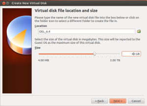 Virtual dist file location and size